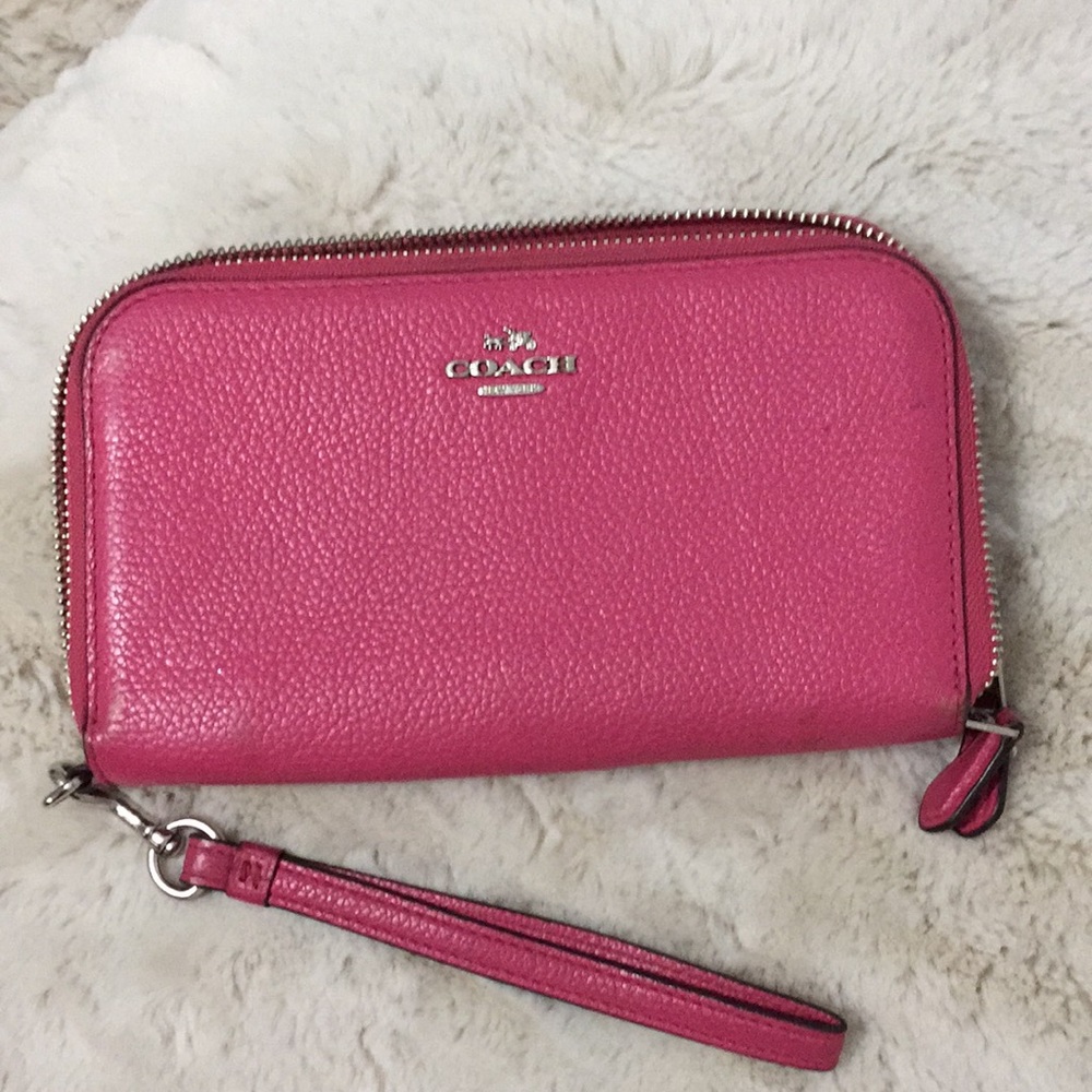 Coach pink wallet wristlet